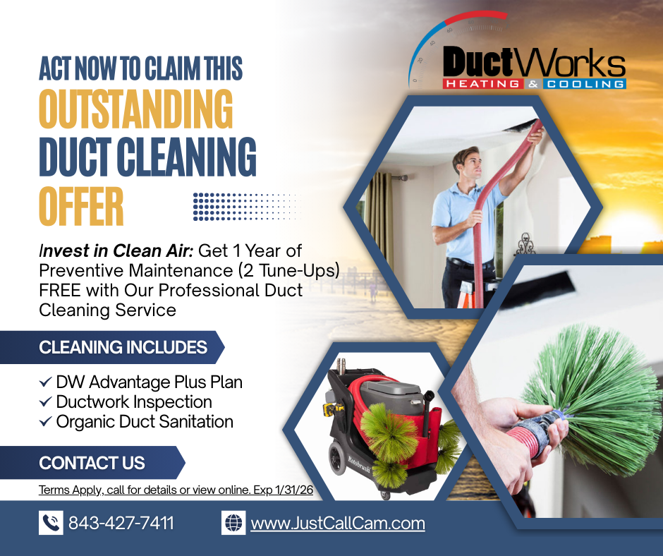 Ductworks duct cleaning with Plus Plan offer graphic